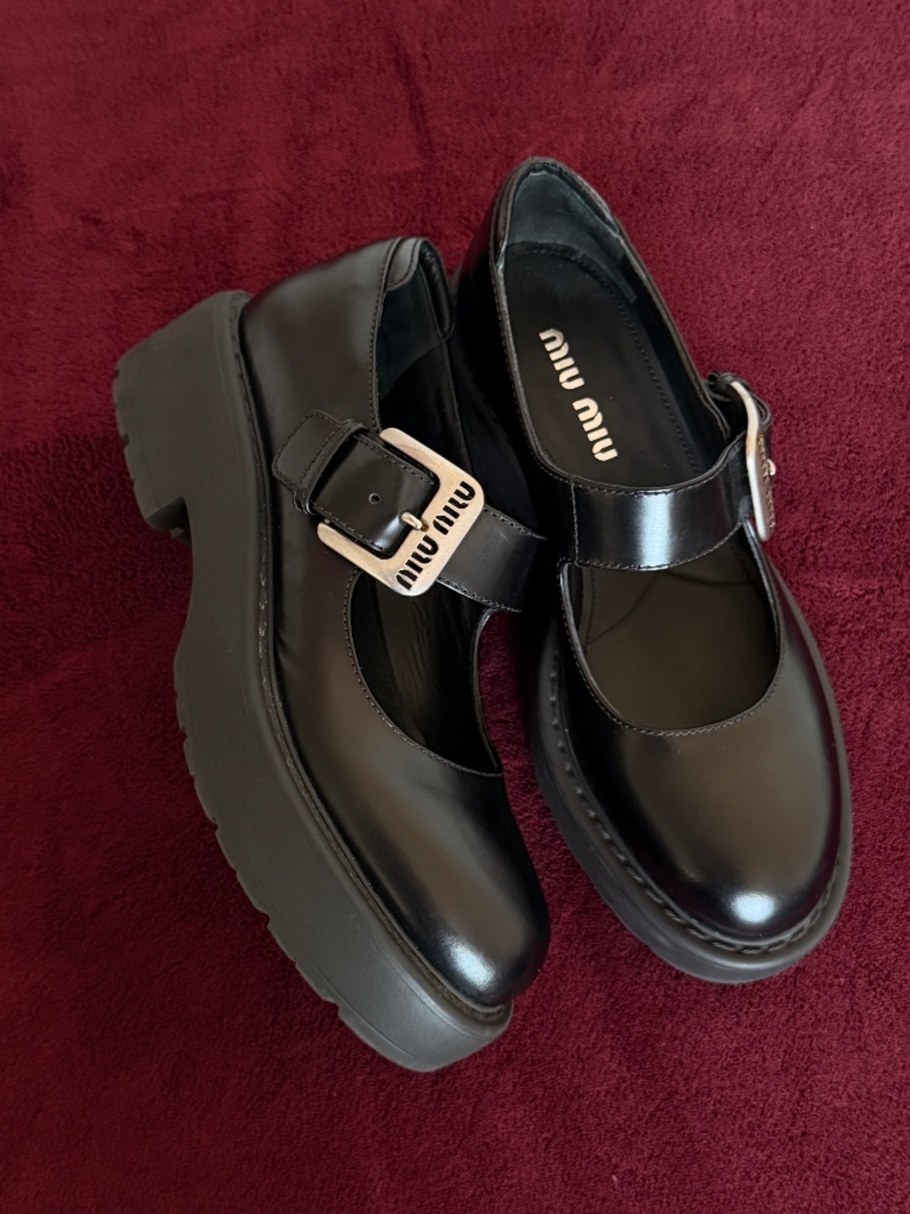 Miu Miu Black Leather Platform Mary Janes – Nearly New
